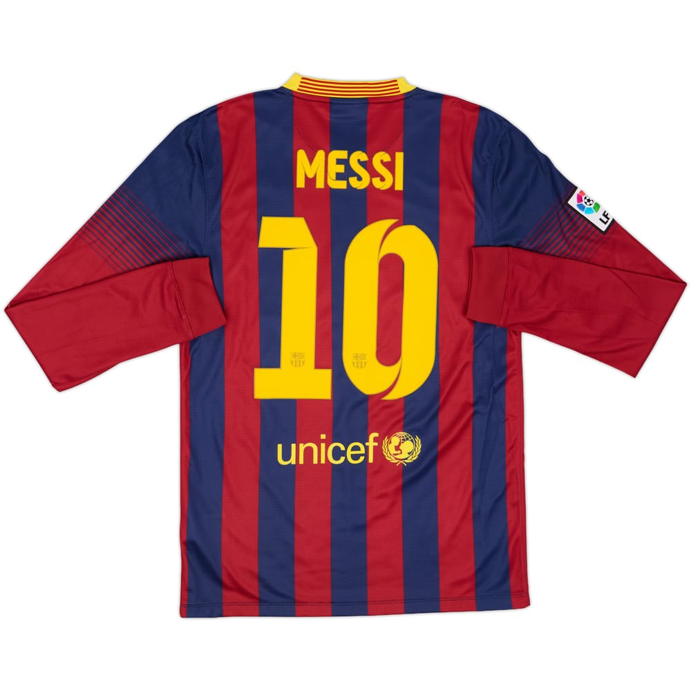 2013-14 Barcelona Home L/S Shirt Messi #10 - 6/10 - (S)