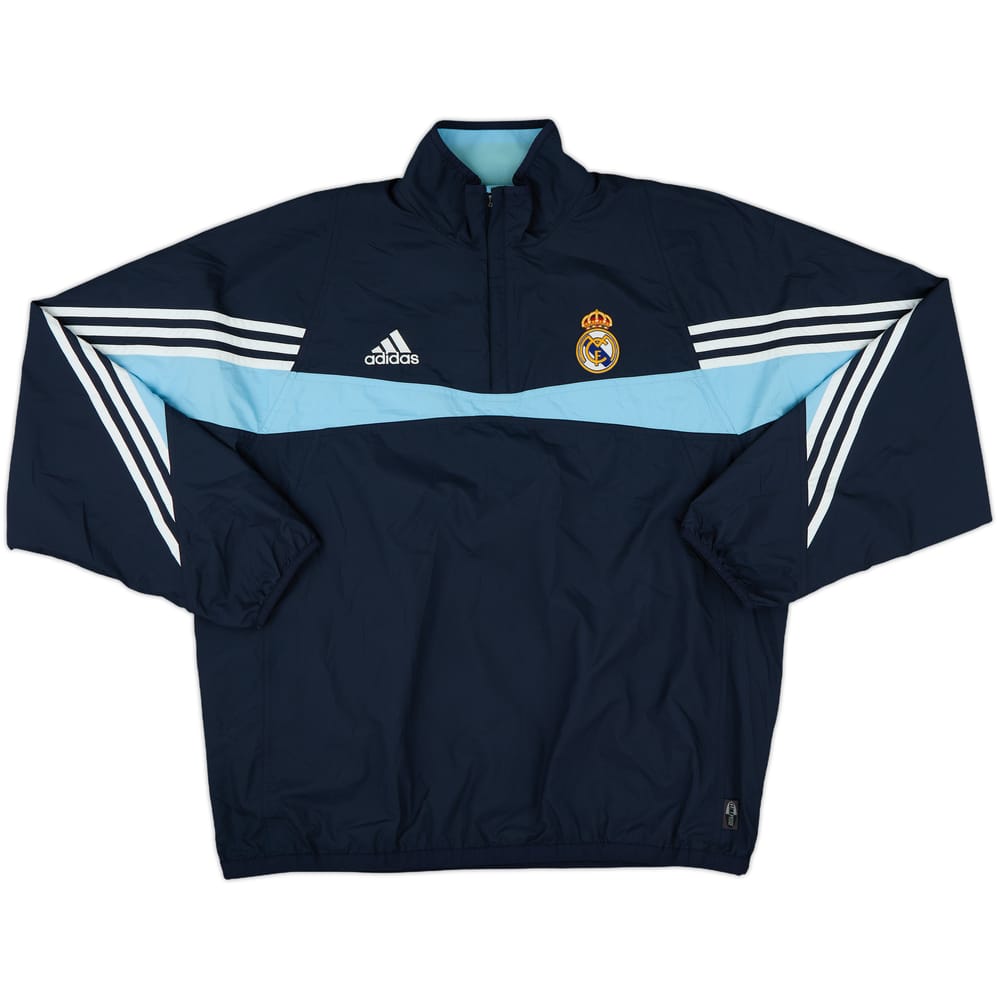 2003-04 Real Madrid adidas Reversible 1/4 Zip Drill Top - 8/10 - (L)