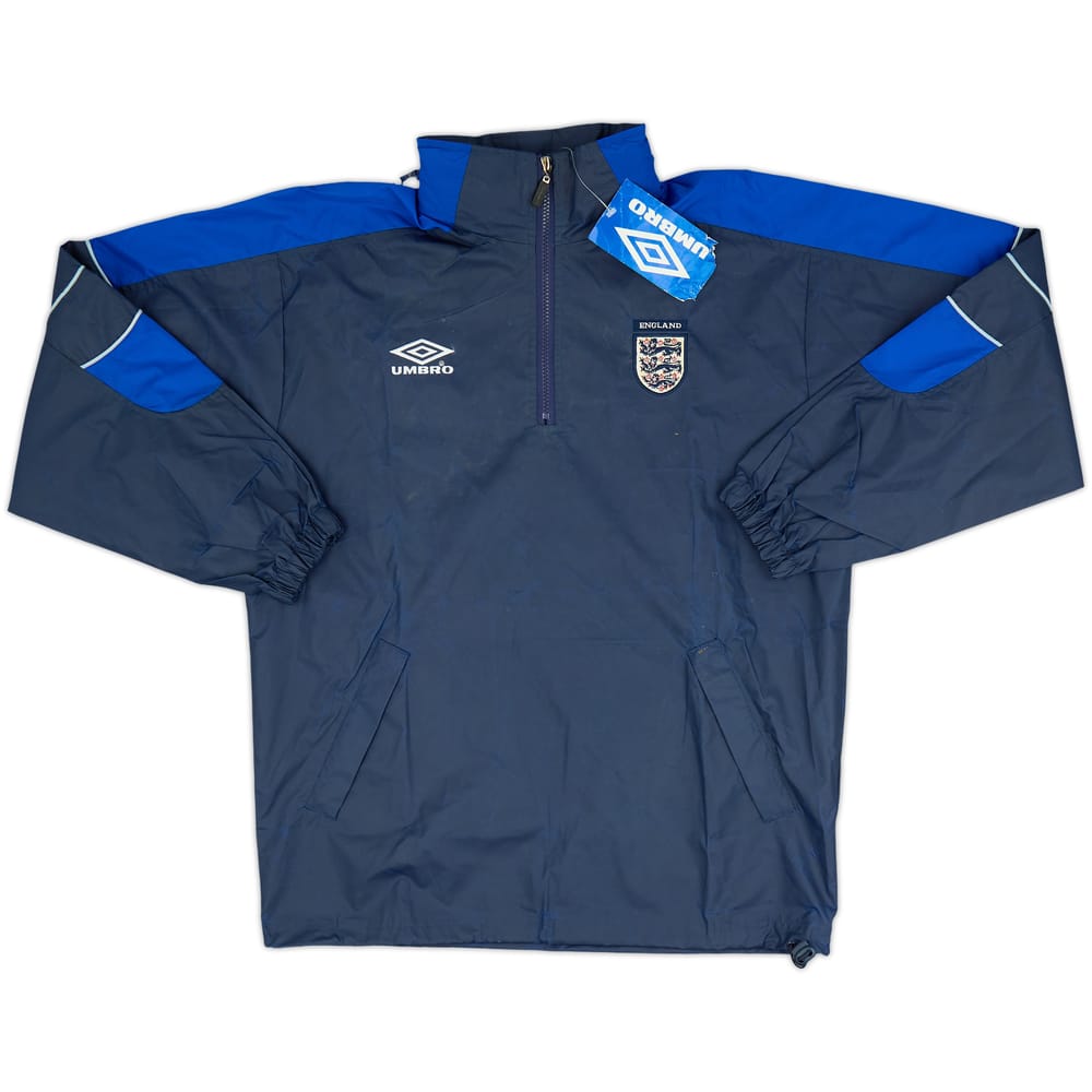2000-02 England Umbro Chaqueta impermeable con capucha y cremallera de 1/4 (M)