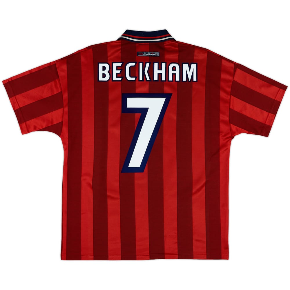 1997-99 England Away Shirt Beckham #7 - 9/10 - (M)