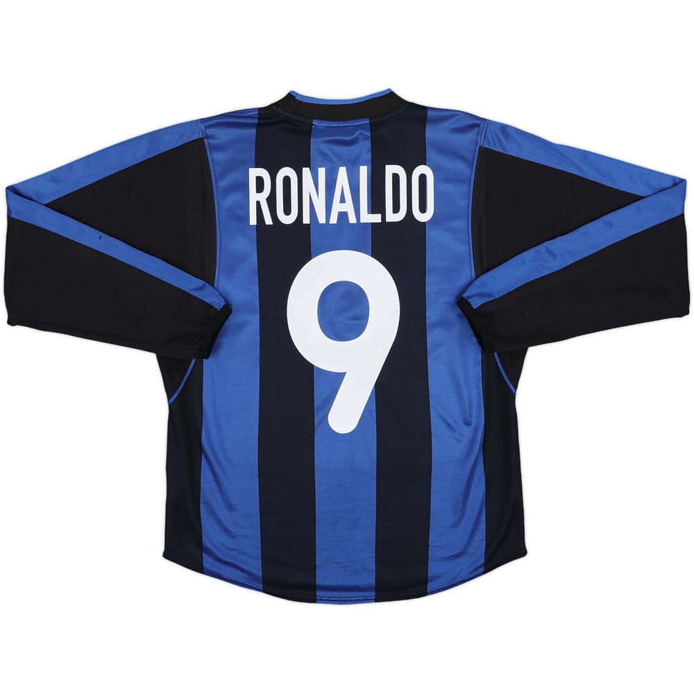 2000-01 Inter Milan Home L/S Shirt Ronaldo #9 - 7/10 - (S)