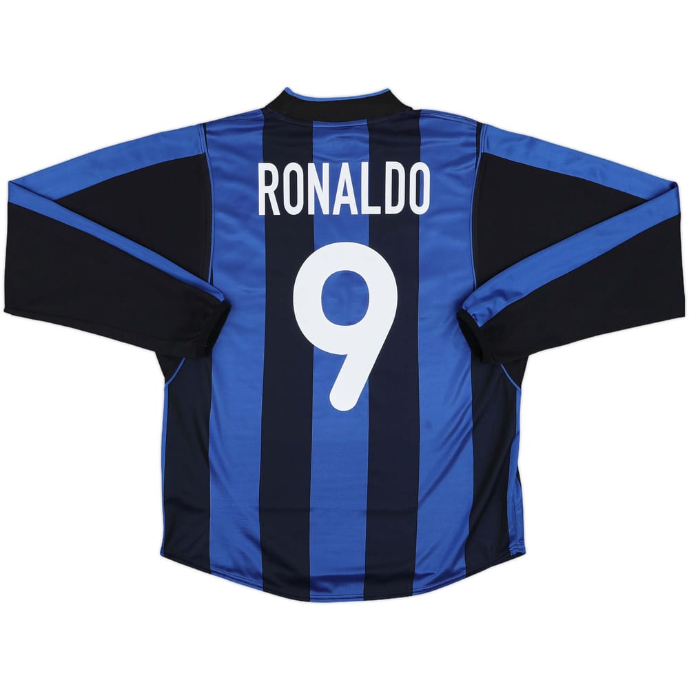 2000-01 Inter Milan Home L/S Shirt Ronaldo #9 - 8/10 - (M)
