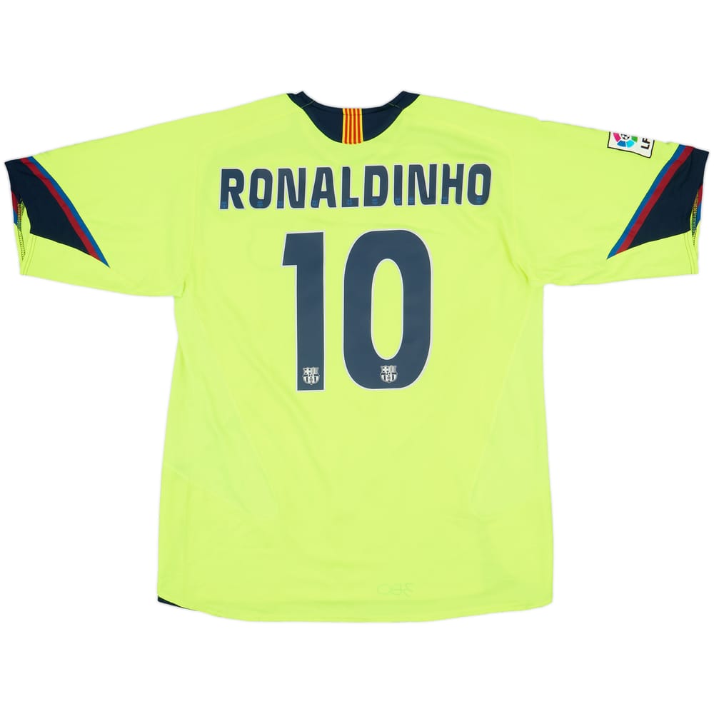 2005-06 Barcelona Away Shirt Ronaldinho #10 - 9/10 - (XL)
