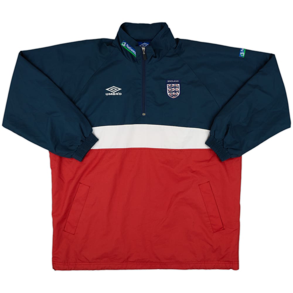 2000-02 England Umbro 1/4 Zip Rain Jacket - 7/10 - (L)