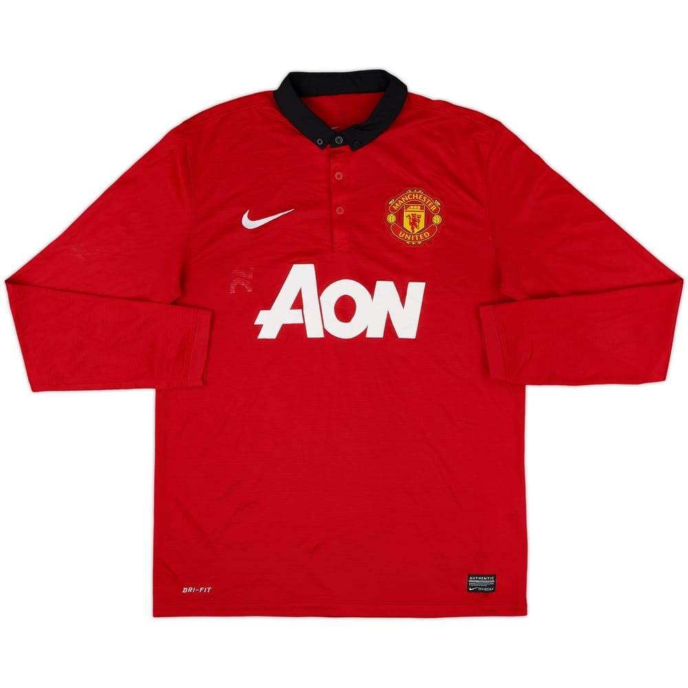 2013-14 Manchester United Home L/S Shirt - 5/10 - (M)