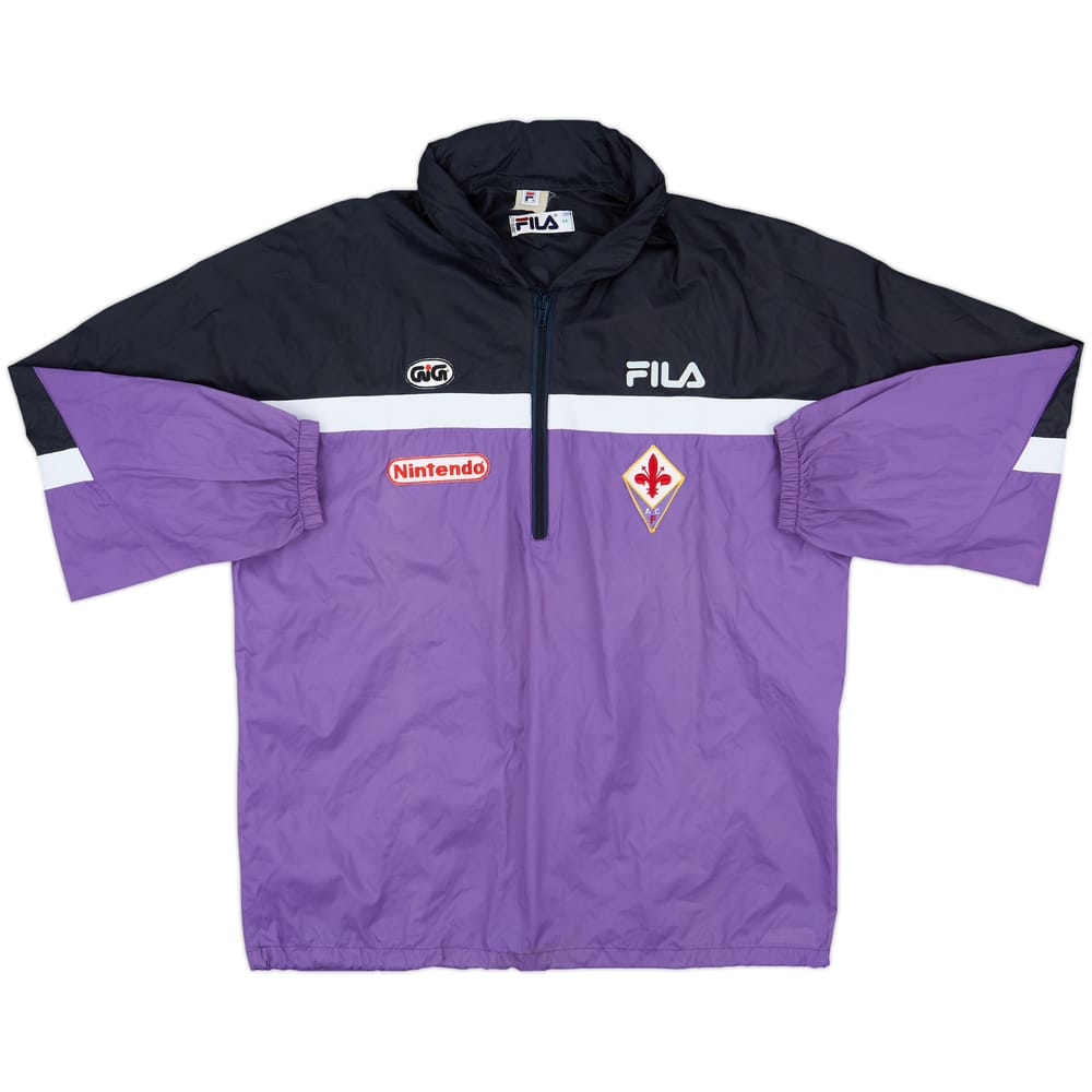 1997-98 Fiorentina Fila Hooded 1/4 Zip Track Jacket - 9/10 - (XL)