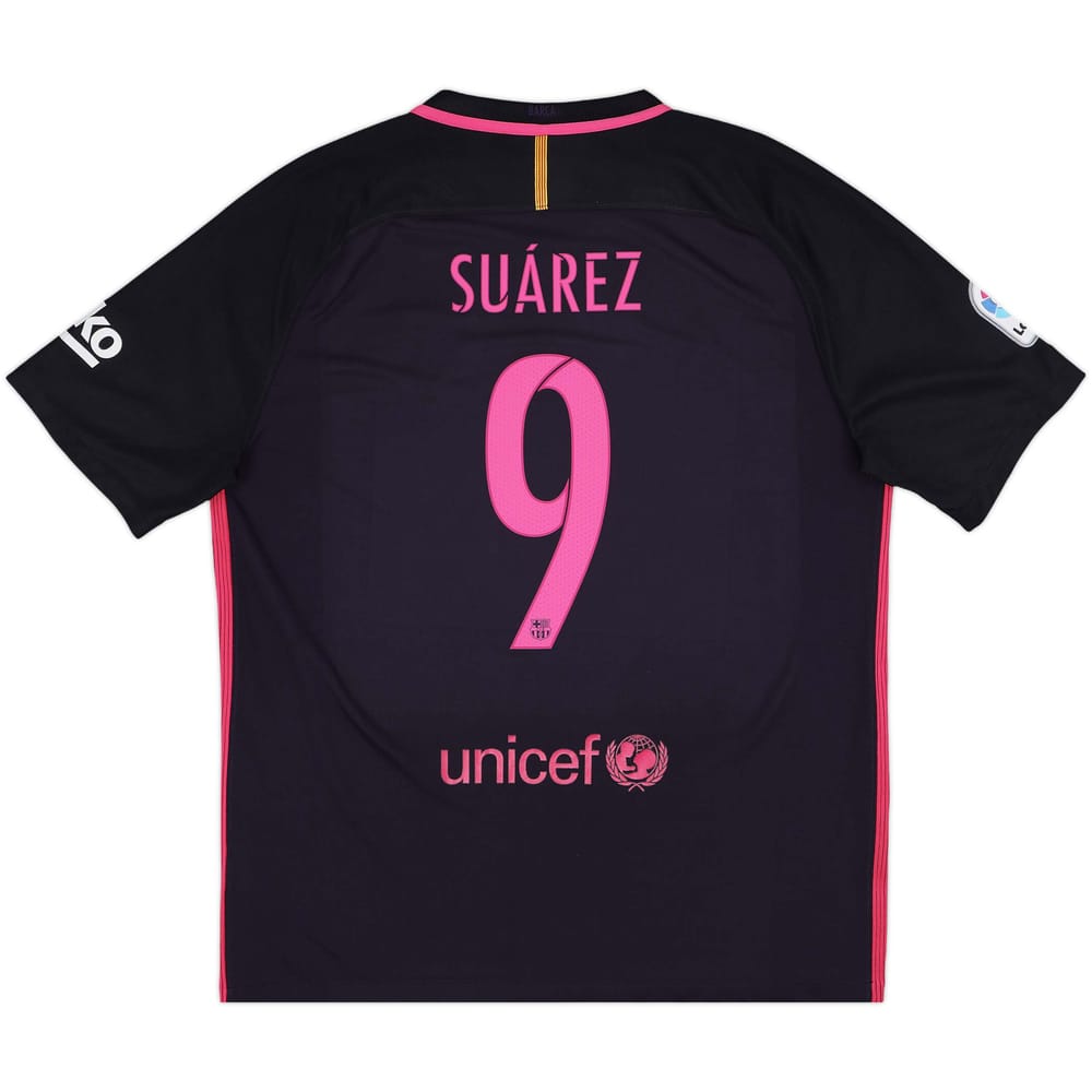 2016-17 Barcelona Away Shirt Suarez #9 - 9/10 - (XL)