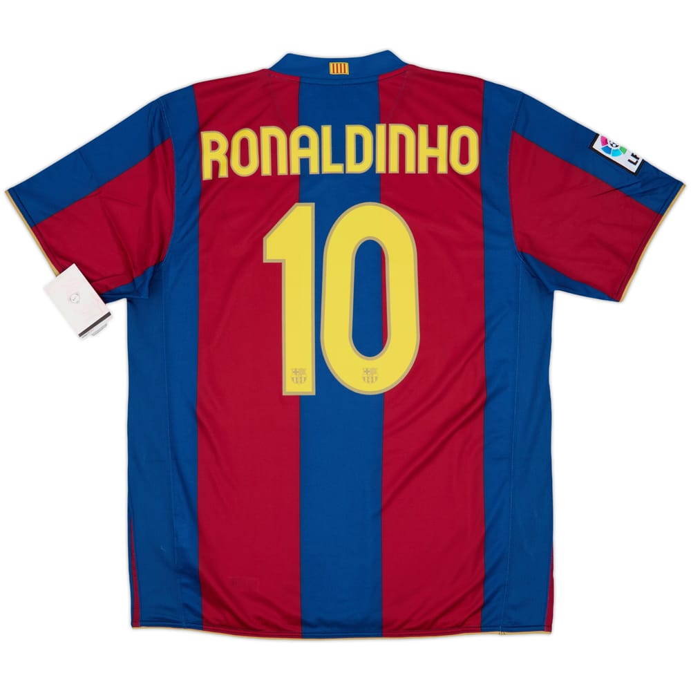 2007-08 Barcelona Home Shirt Ronaldinho #10 (L)