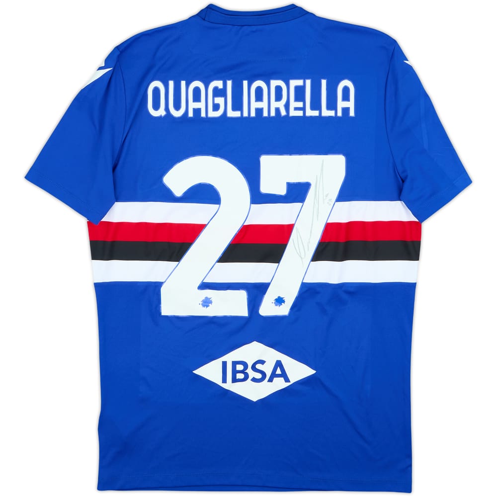2021-22 Sampdoria Signed Basic Home Shirt Quagliarella #27 (L)