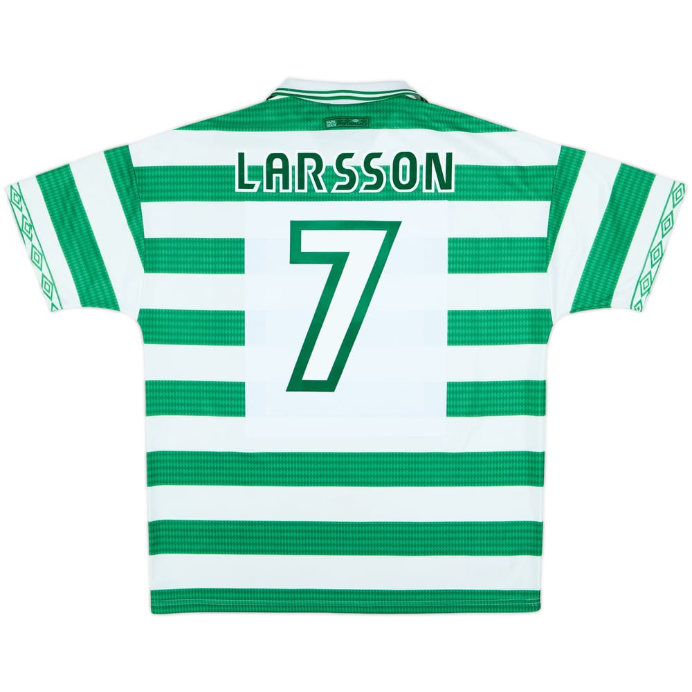 1997-99 Celtic Home Shirt Larsson #7 - 8/10 - (XL)