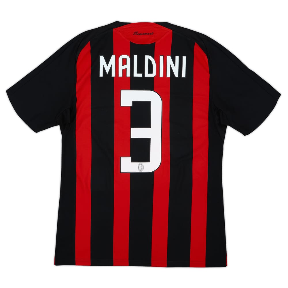 2008-09 AC Milan Home Shirt Maldini #3 - 7/10 - (M)