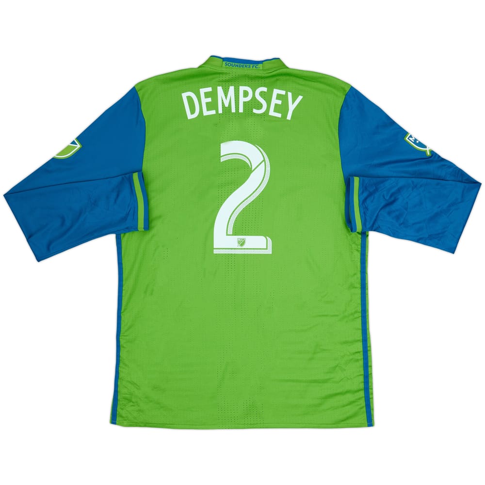 2016 Seattle Sounders Authentic Home L/S Shirt Dempsey #2 - 8/10 - (XL)