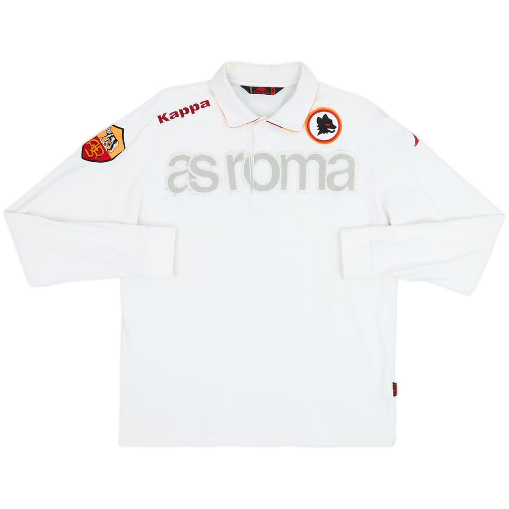 2001-02 Roma Kappa Polo L/S Shirt - 8/10 - (L)