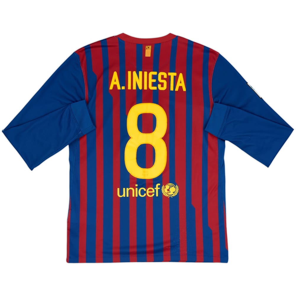 2011-12 Barcelona Home L/S Shirt A.Iniesta #8 - 6/10 - (M)