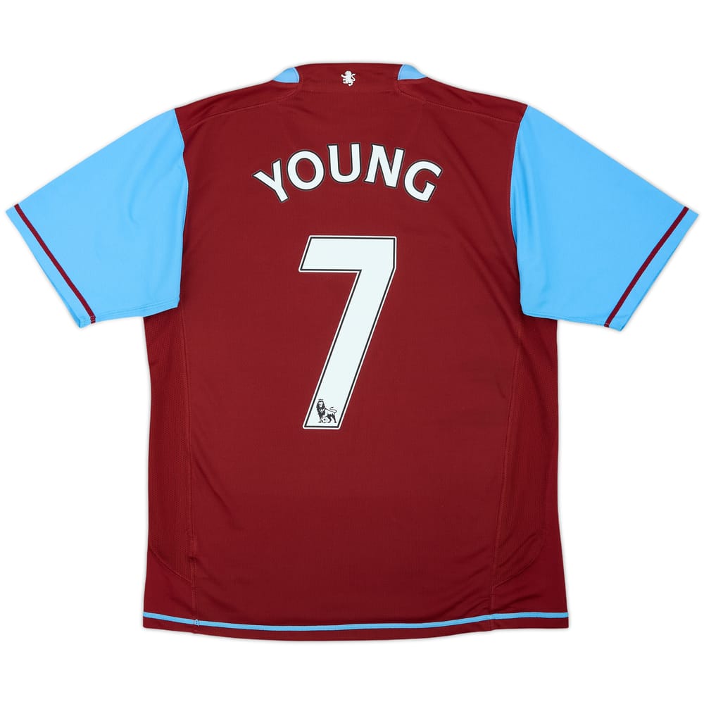 2007-08 Aston Villa Home Shirt Young #7 - 7/10 - (S)