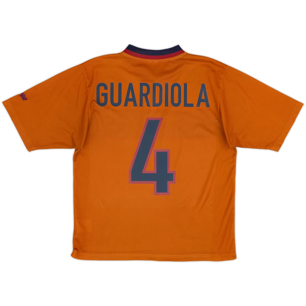 1998-00 Barcelona Basic Away Shirt Guardiola #4 - 5/10 - (S)