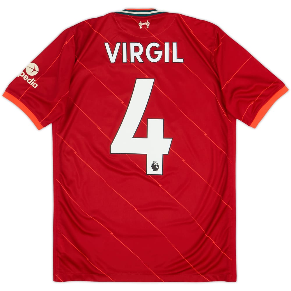 2021-22 Liverpool Home Shirt Virgil #4 - 6/10 - (15-16 Years)