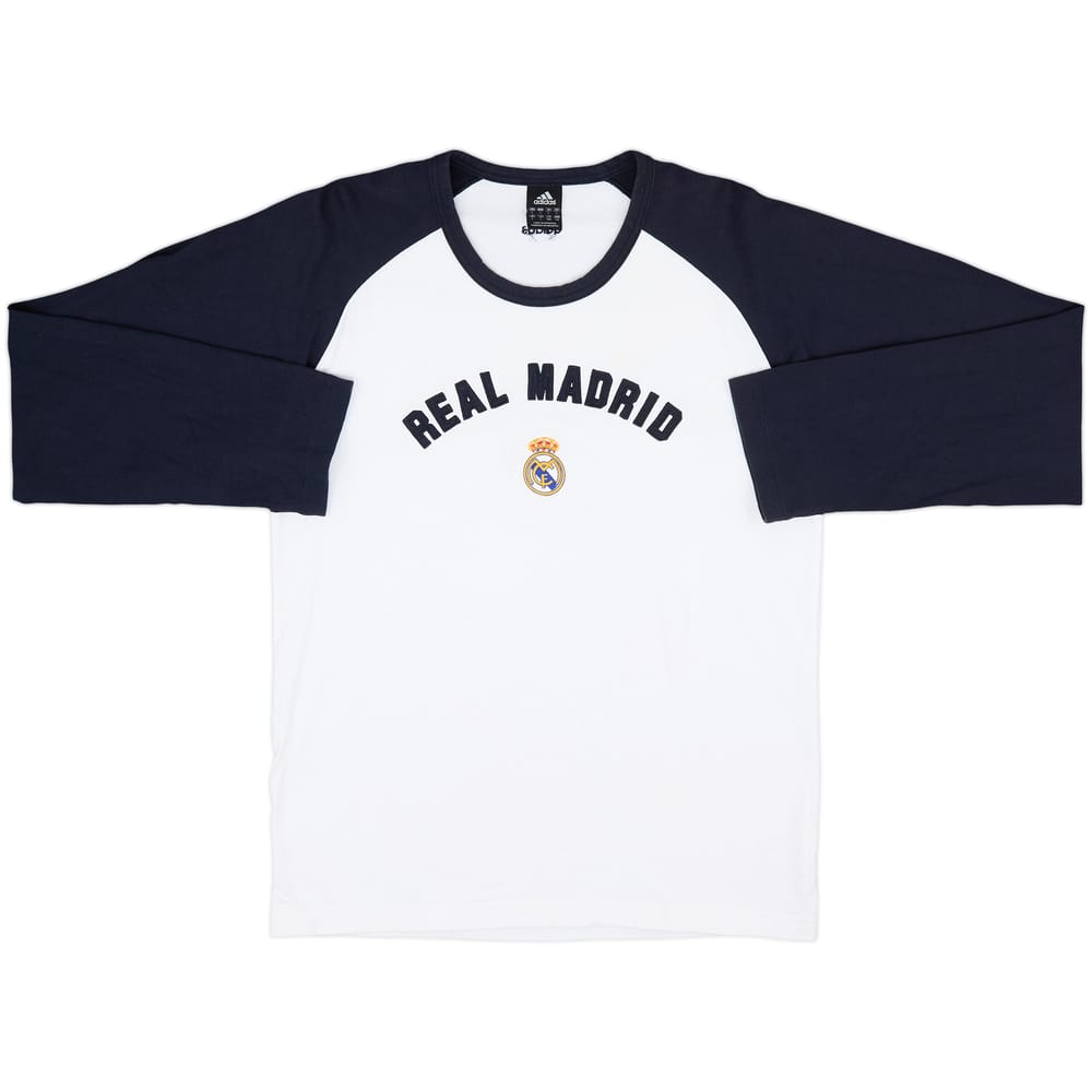 2003-04 Real Madrid adidas Cotton L/S Tee - 8/10 - (L)