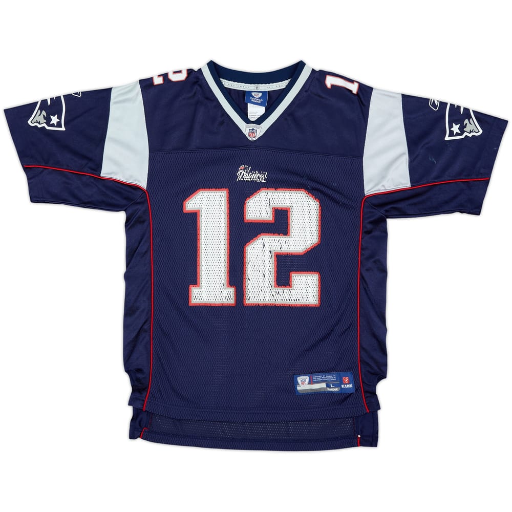 2008-11 New England Patriots Brady #12 Reebok On Field Home Jersey - 6/10 - (13-14 Years)