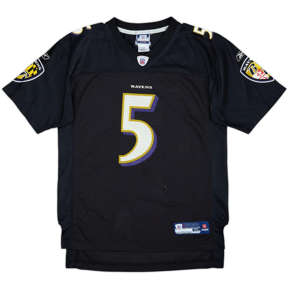 2008 Baltimore Ravens Flacco #5 Reebok On Field Alternate Jersey - 4/10 - (15-16 Years)