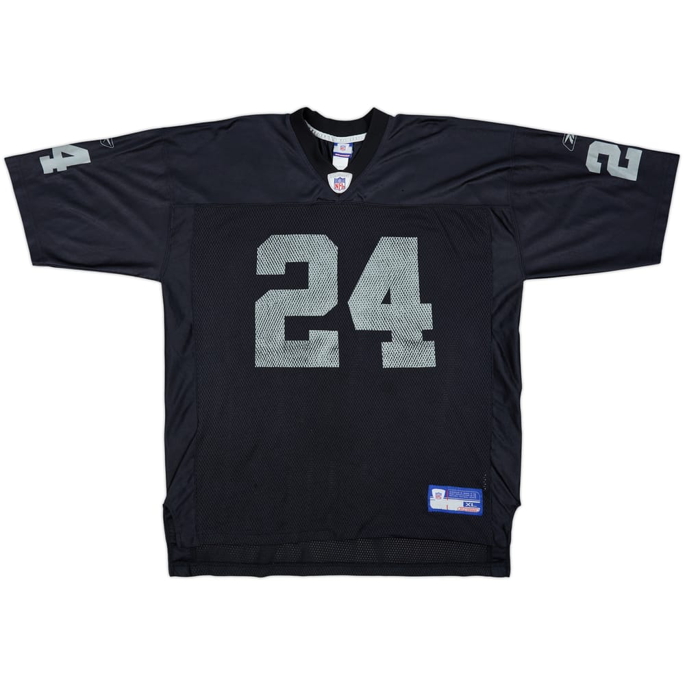 2002-04 Oakland Raiders Woodson #24 Reebok On Field Home Jersey - 3/10 - (XL)