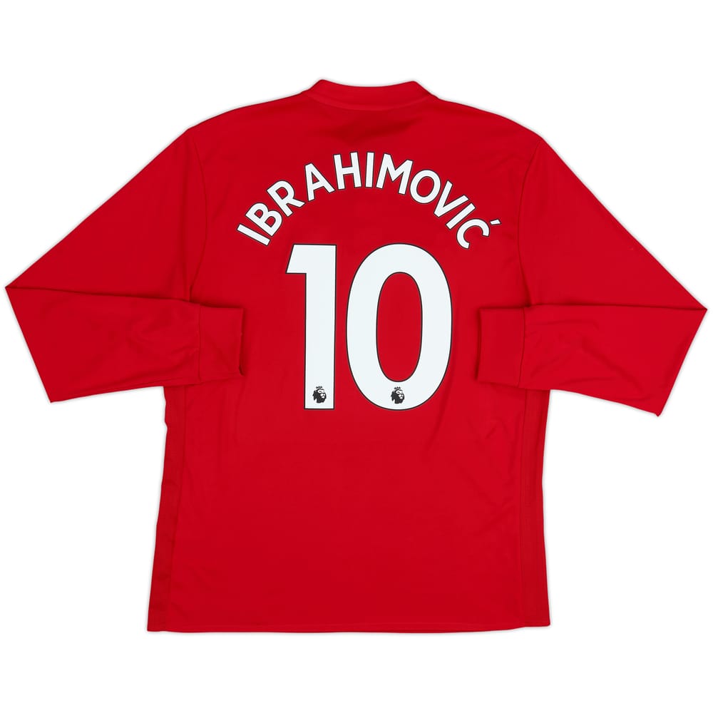 2017-18 Manchester United Home L/S Shirt Ibrahimovic #10 - 9/10 - (L)