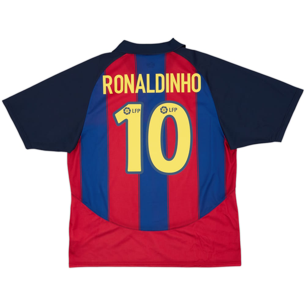 2003-04 Barcelona Basic Home Shirt Ronaldinho #10 - 8/10 - (L)