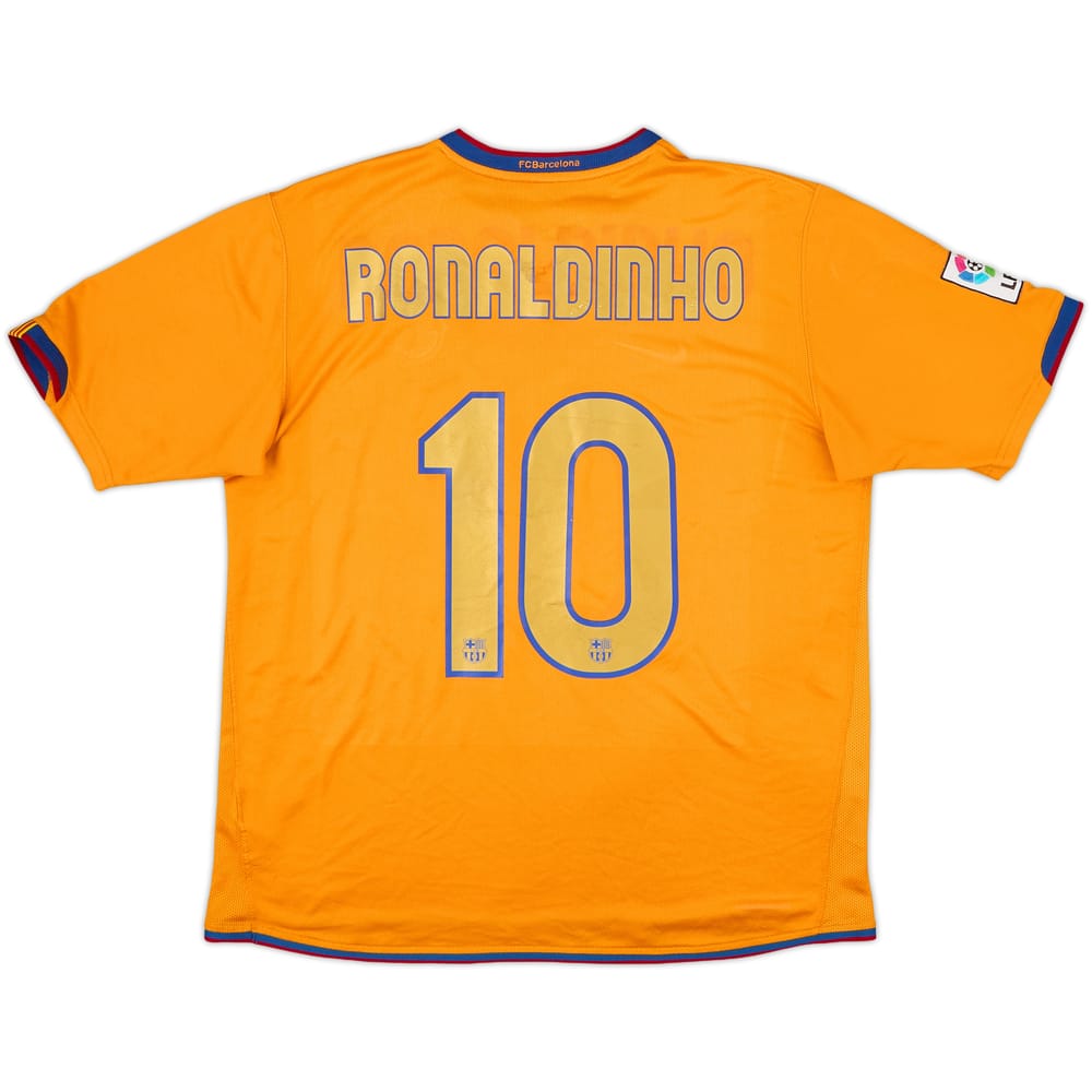 2006-08 Barcelona Away Shirt Ronaldinho #10 - 5/10 - (XL)