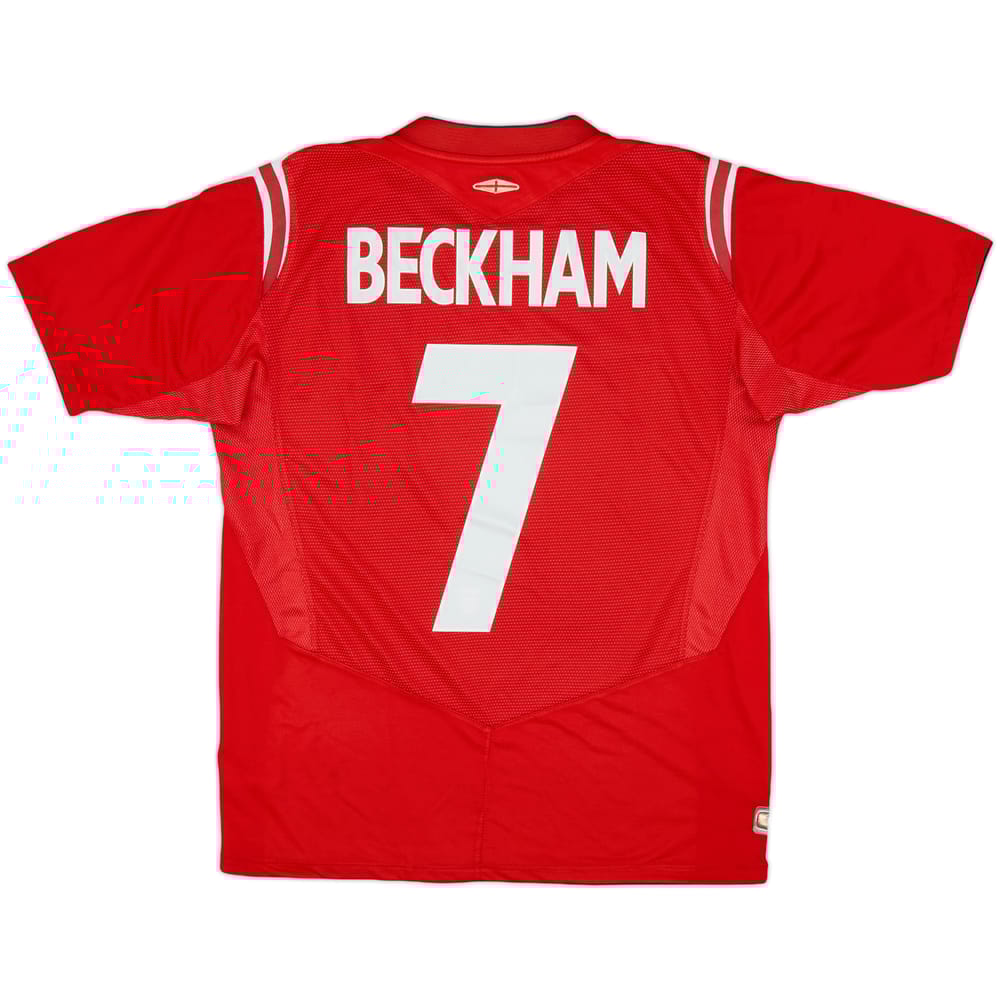 2004-06 England Away Shirt Beckham #7 - 8/10 - (S)