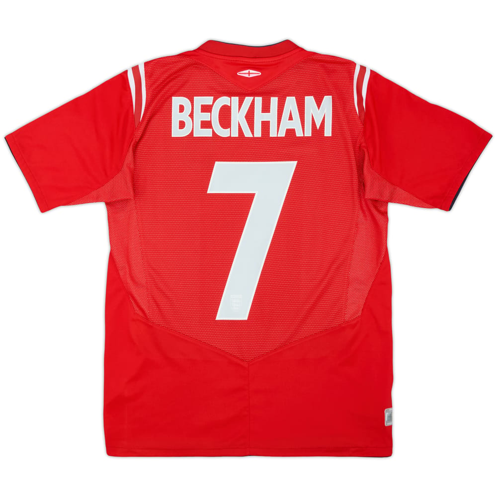 2004-06 England Away Shirt Beckham #7 - 8/10 - (XL.Boys)