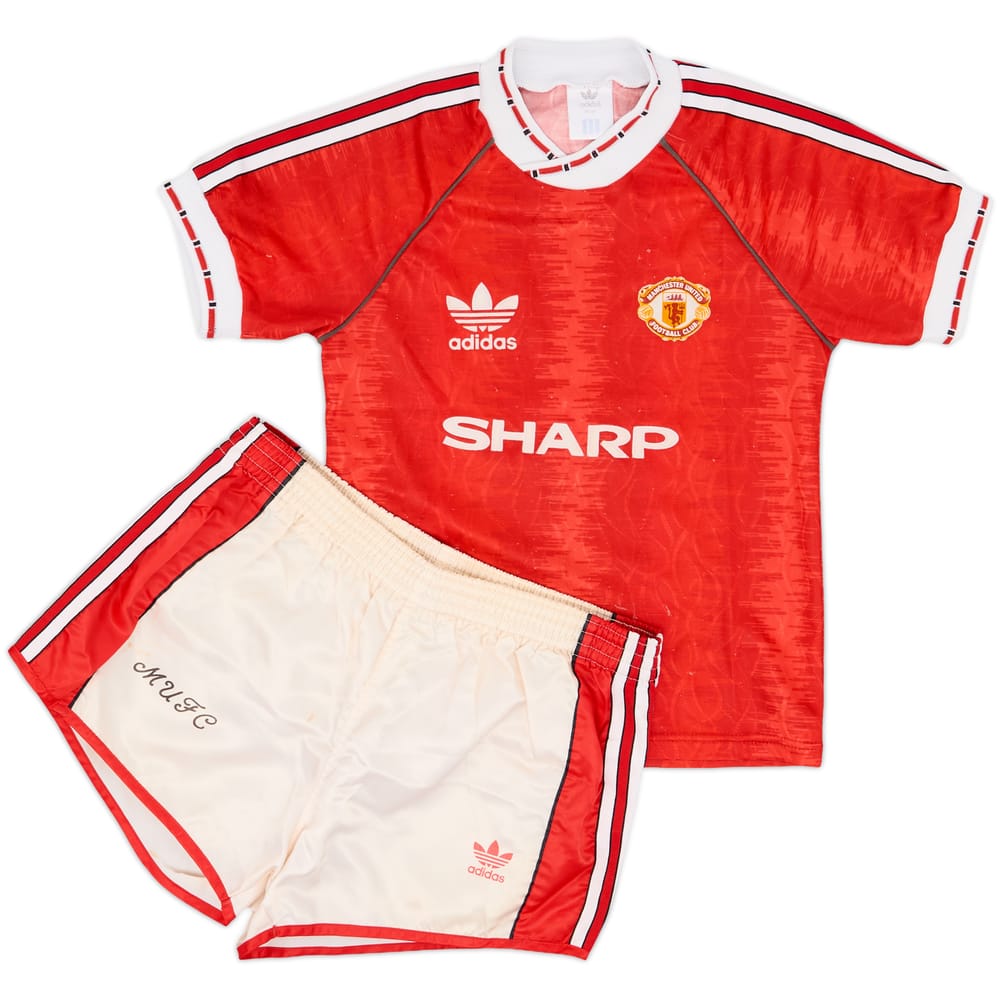 1990-92 Manchester United Home Shirt & Shorts - 5/10 - (S.Boys)