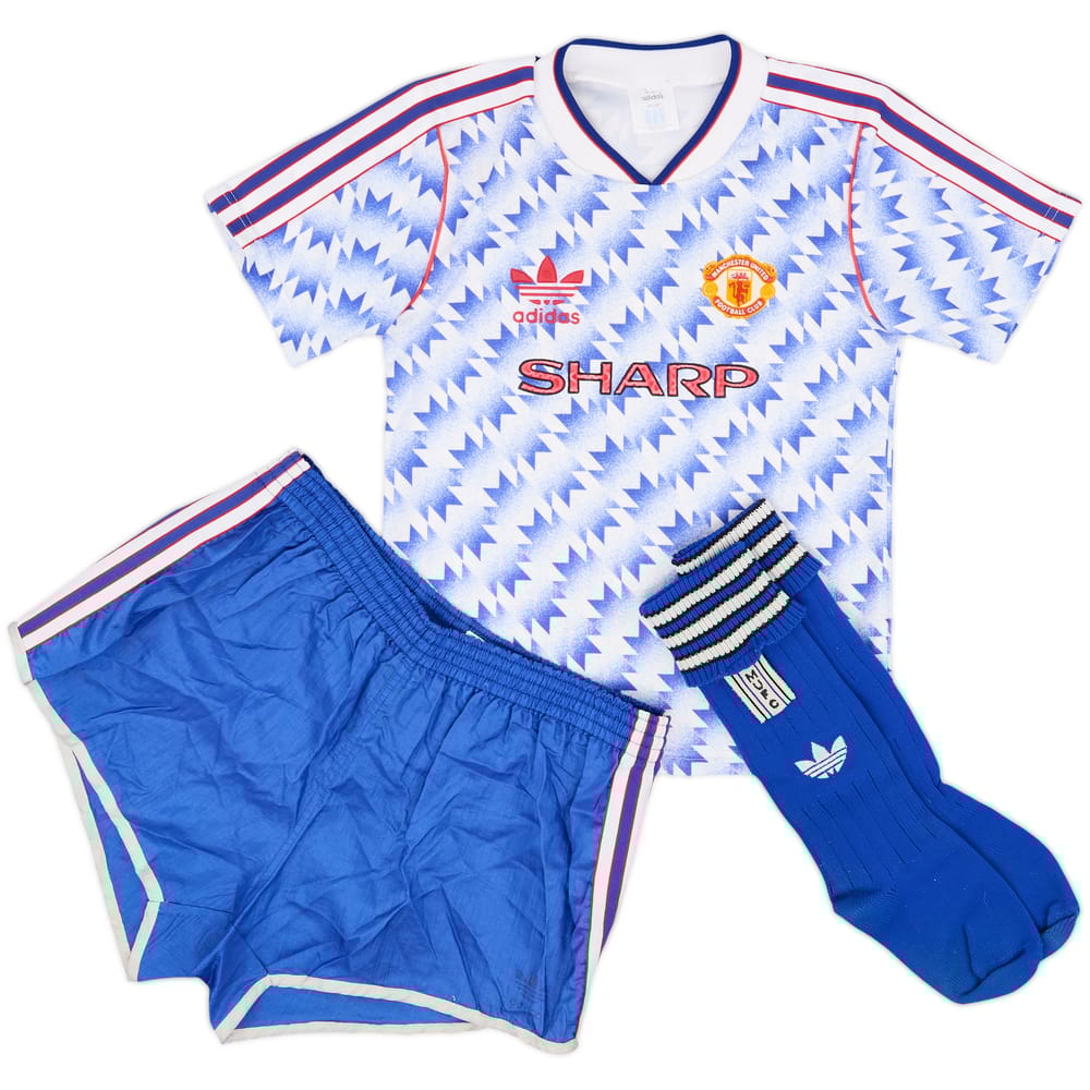 1990-92 Manchester United Away Shirt & Shorts - 8/10 - (S.Boys)