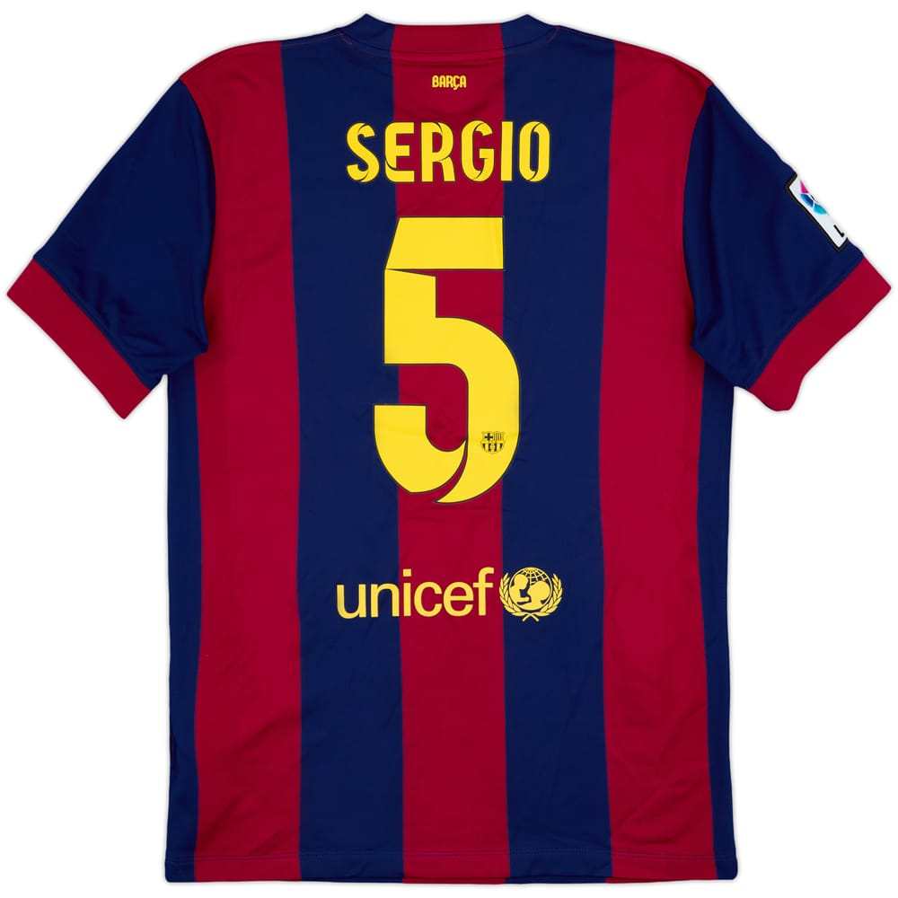2014-15 Barcelona Home Shirt Sergio #5 - 8/10 - (M)