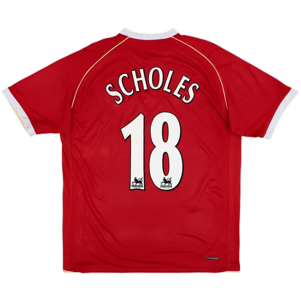 2006-07 Manchester United Home Shirt Scholes #18 - 7/10 - (XXL)