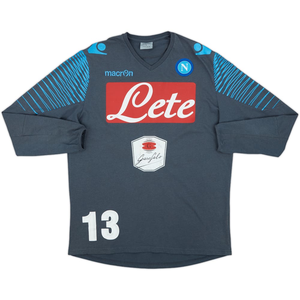 2014-15 Napoli Macron Player Issue Cotton L/S Tee #13 - 5/10 - (L)