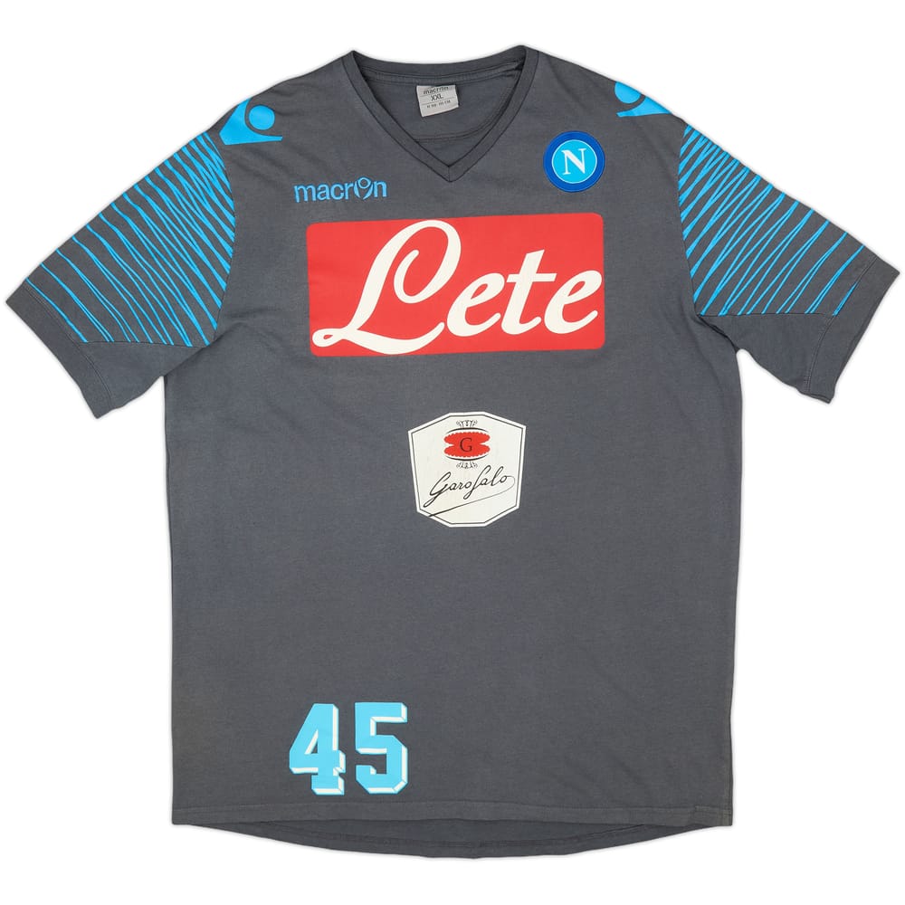 2014-15 Napoli Player Issue Macron Cotton Tee #45 - 5/10 - (XXL)