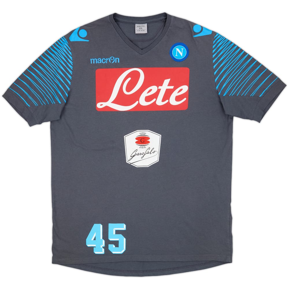 2014-15 Napoli Macron Player Issue Cotton Tee #45 - 7/10 - (XXL)