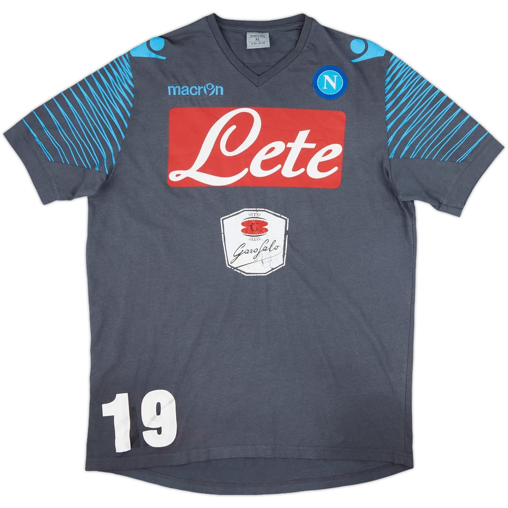2014-15 Napoli Player Issue Macron Cotton Tee #19 - 5/10 - (XL)
