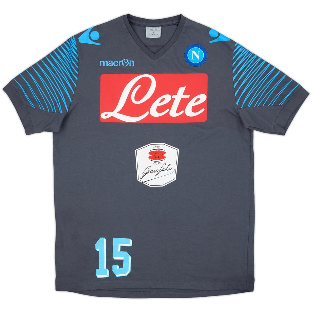 2014-15 Napoli Macron Player Issue Cotton Tee #15 - 7/10 - (L)