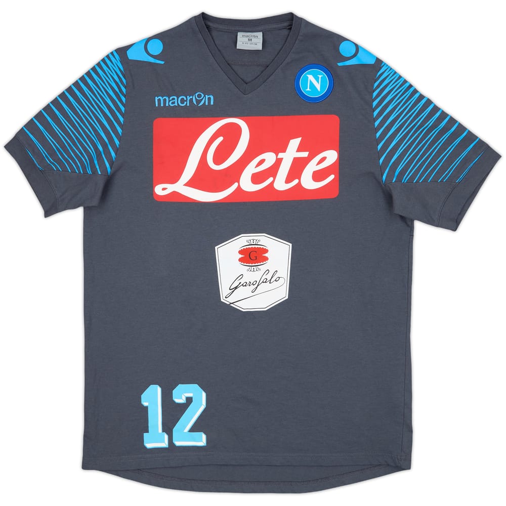 2014-15 Napoli Macron Player Issue Cotton Tee #12 - 8/10 - (M)