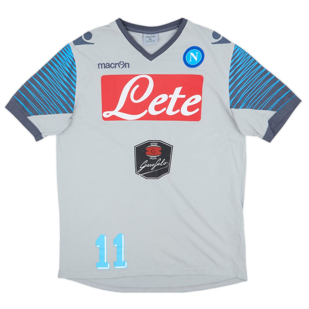 2014-15 Napoli Macron Player Issue Cotton Tee - 6/10 - (XL)