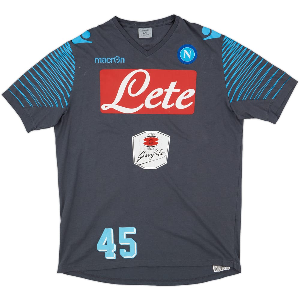 2014-15 Napoli Player Issue Macron Cotton Tee #45 - 6/10 - (XXL)