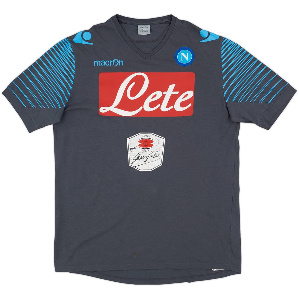 2014-15 Napoli Macron Cotton Tee - 5/10 - (XXL)