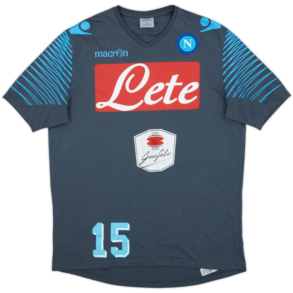 2014-15 Napoli Macron Player Issue Cotton Tee #15 - 5/10 - (L)