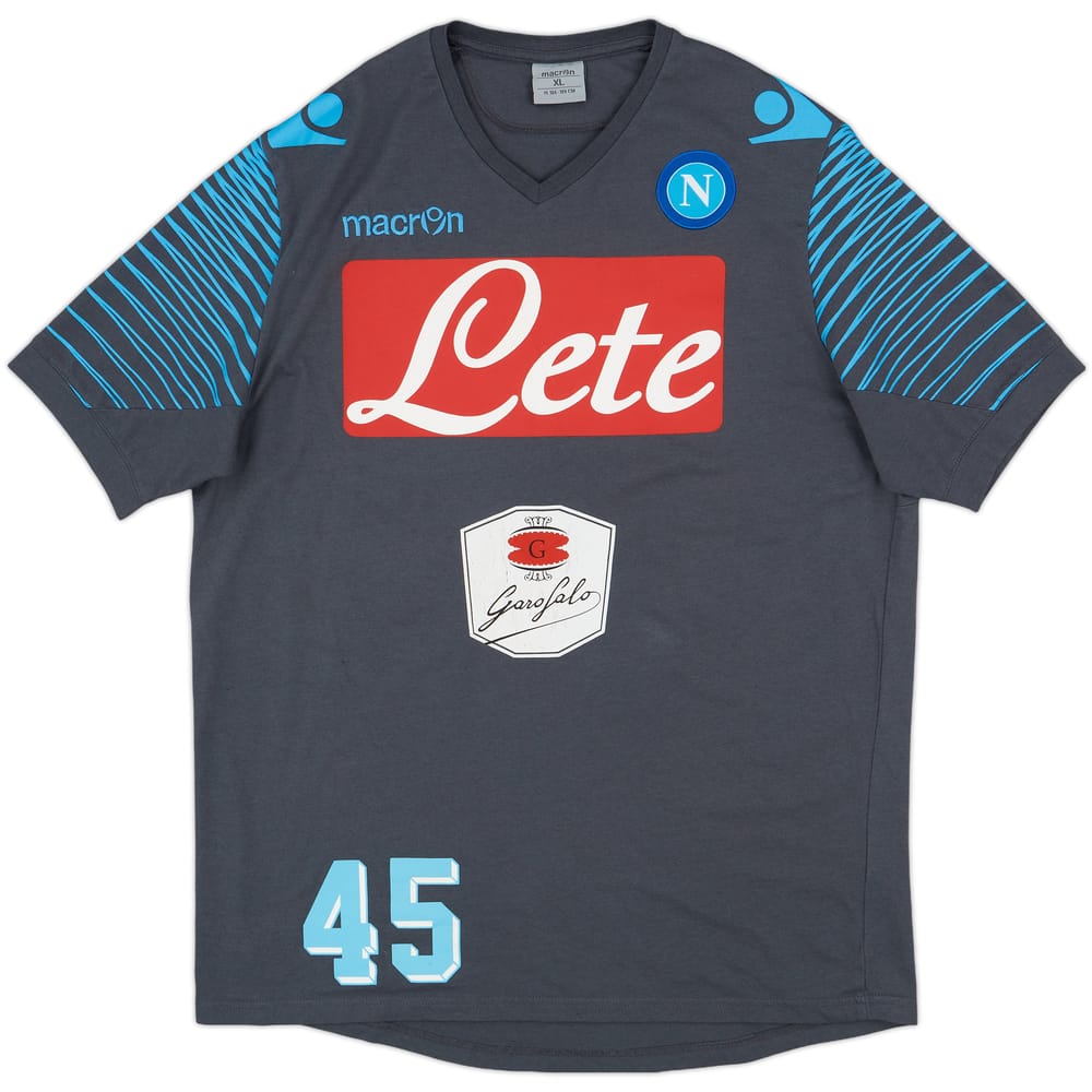 2014-15 Napoli Macron Player Issue Cotton Tee #45 - 5/10 - (XL)