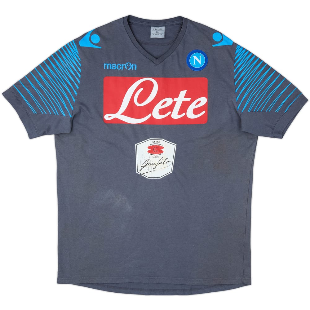 2014-15 Napoli Macron Cotton Tee - 5/10 - (XL)
