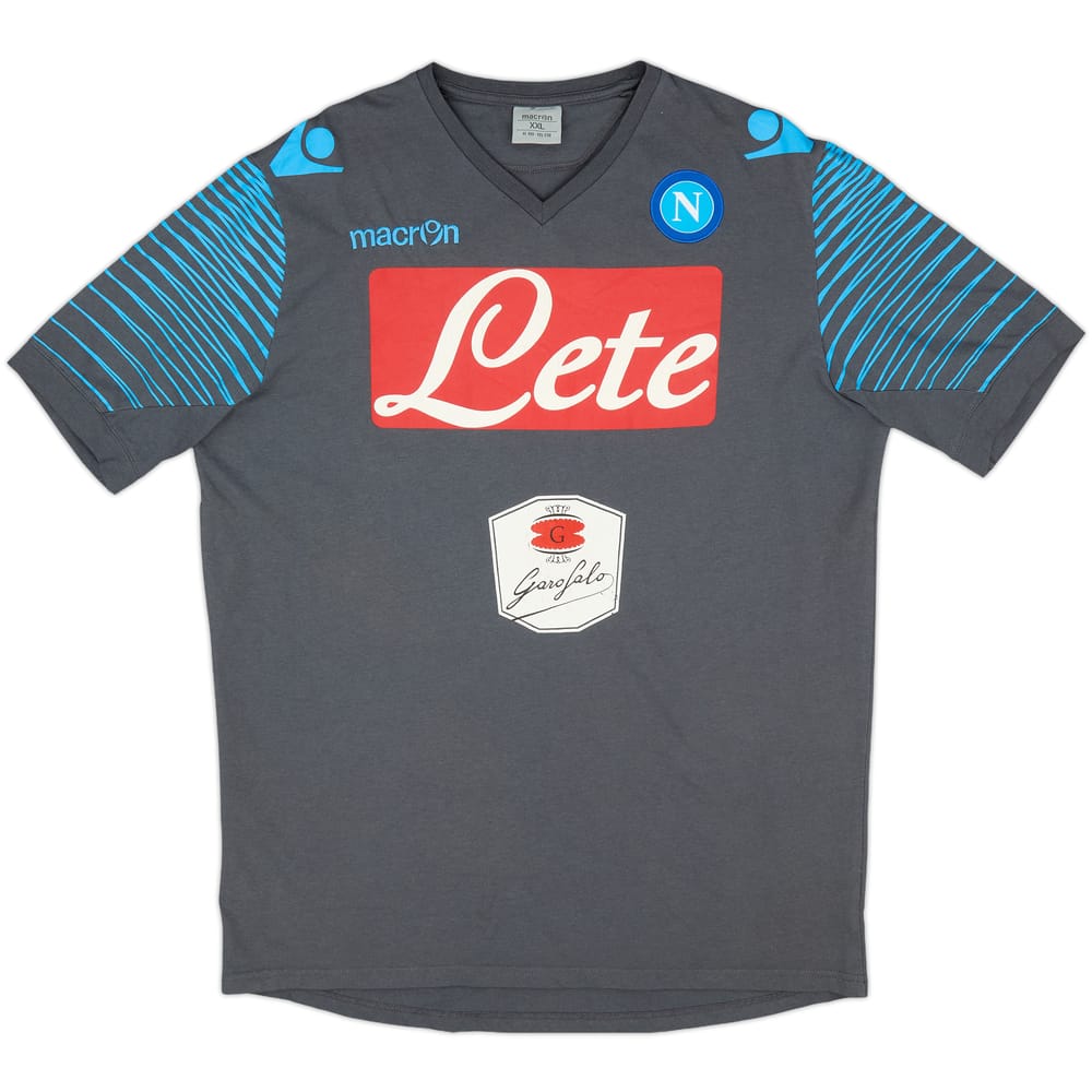 2014-15 Napoli Macron Cotton Tee - 5/10 - (XXL)