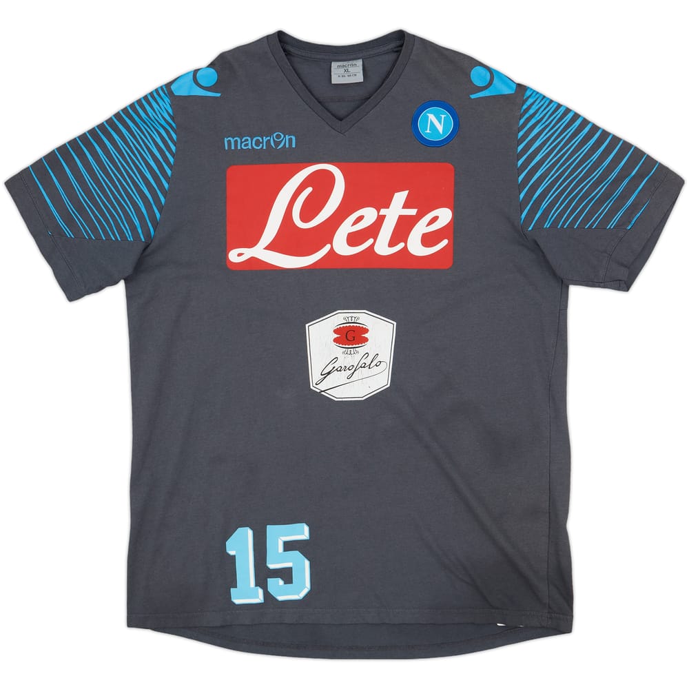 2014-15 Napoli Macron Player Issue Cotton Tee #15 - 6/10 - (XL)
