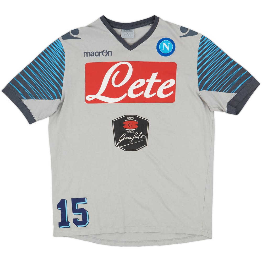 2014-15 Napoli Macron Player Issue Cotton Tee #15 - 7/10 - (L)