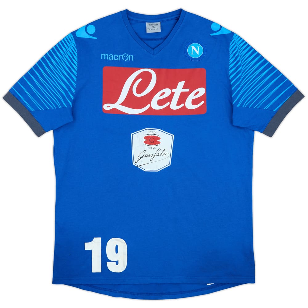 2014-15 Napoli Player Issue Macron Cotton Training Tee #19 - 5/10 - (XL)